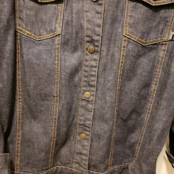 R.E.D. Women's Paisley Lined Denim Button Down Medium Jacket. - Picture 6 of 9